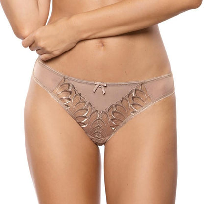 Gorteks Dakota Sheer Floral Embroidery Thong Panty-0