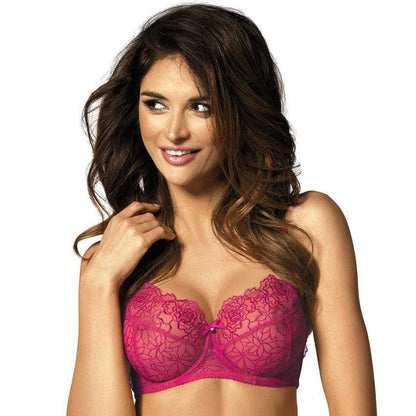 Gorteks Pamela Pink Sheer Mesh Balconette Bra-0