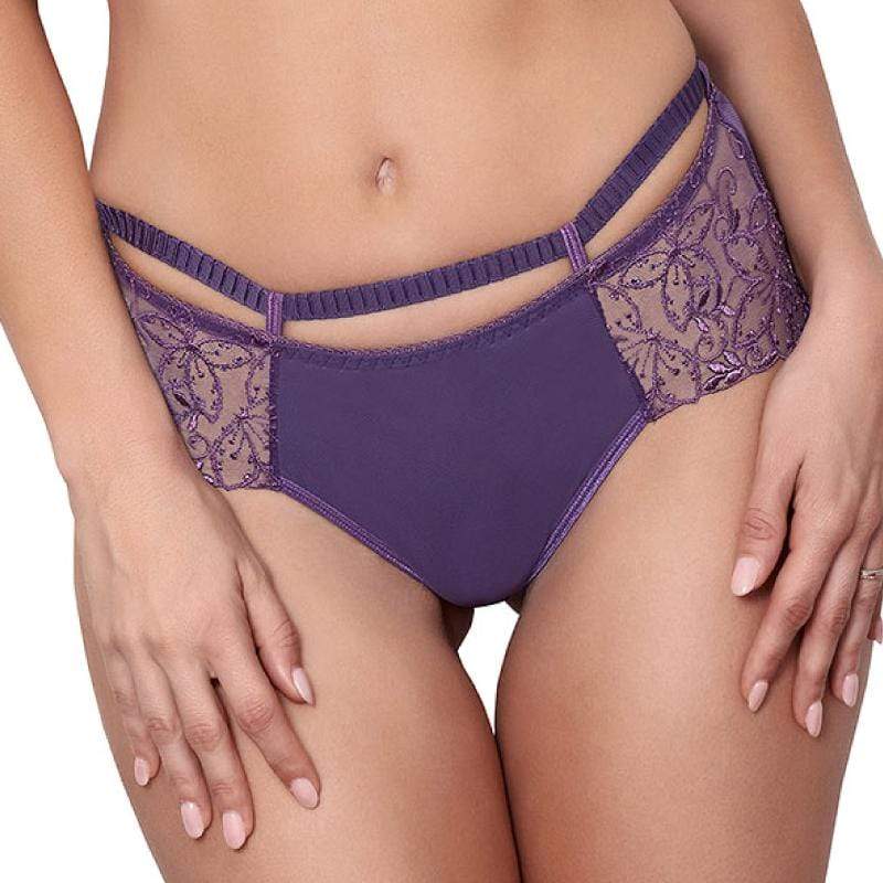 Axami Miami Vibe Purple Sheer Lace Boyshort Panty-0