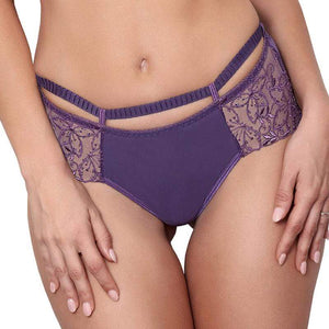 Axami Miami Vibe Purple Sheer Lace Boyshort Panty-0