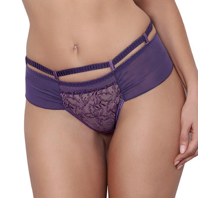 Axami Miami Vibe Purple Sheer Lace Brazilian Thong Panty-0