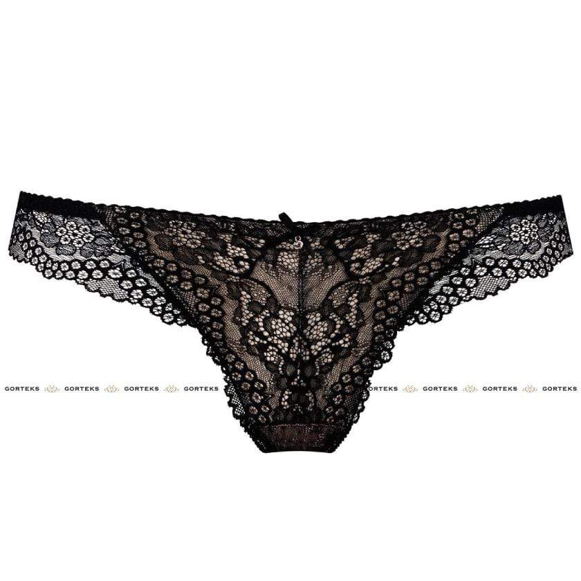 Gorteks Scarlet Black Sheer Lace Thong Panty-2