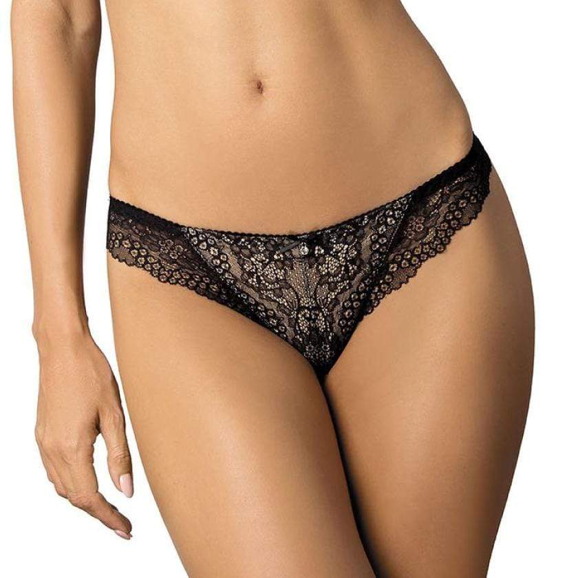 Gorteks Scarlet Black Sheer Lace Thong Panty-0