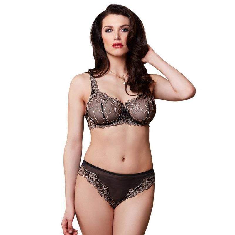 Sheer Mesh Embroidered Demi Bra Lunaire Sevilla-4