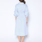 Gracia Fashion Women's Shirred Waist Puff Sleeve Stripe Cotton Dress