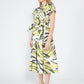 Gracia Fashion Women's Short Sleeve Button Down Printed Midi Dress