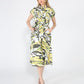Gracia Fashion Women's Short Sleeve Button Down Printed Midi Dress