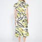Gracia Fashion Women's Short Sleeve Button Down Printed Midi Dress