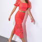 UNFORGETTABLE ICON WOVEN LACE TOP AND SKIRT SET