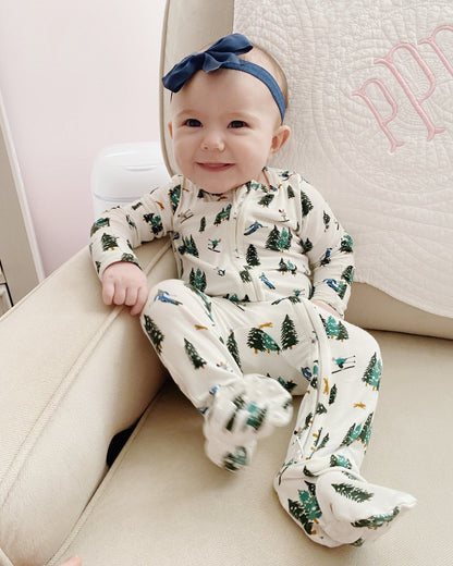 Ski Bamboo Baby Pajamas – Zipper Footie