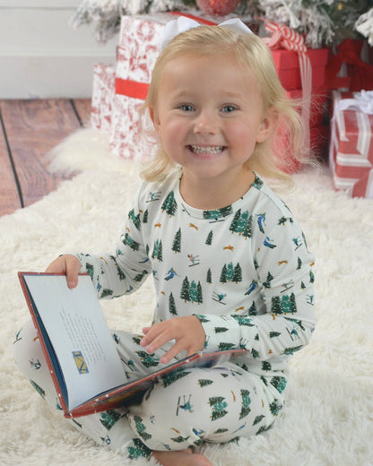 Ski Bamboo Pajamas for Kids – Two Piece Set