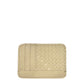 Deux Mains Slim ID Case in bone leather, front view with clear ID window and slim cardholder design