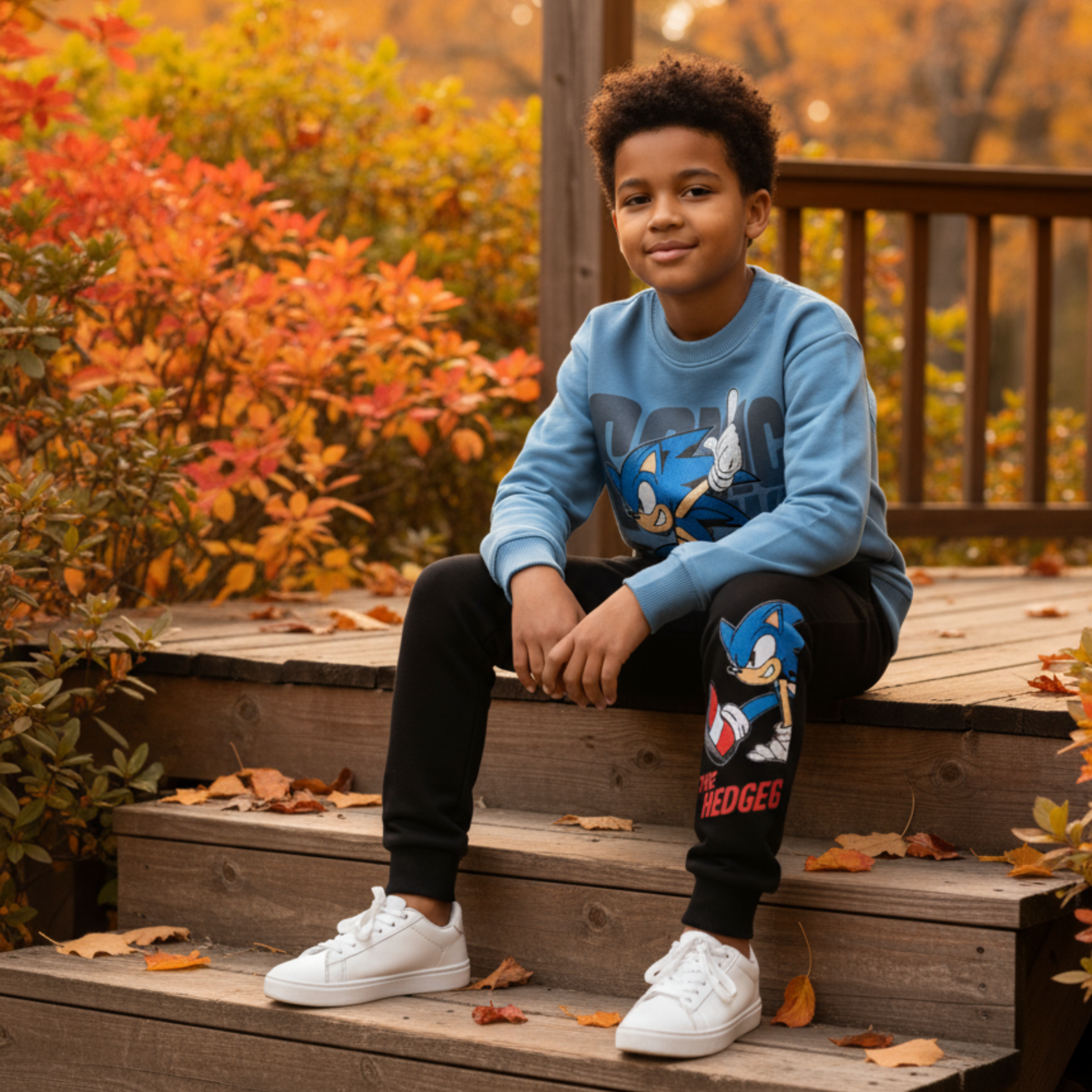 Blue Hedgehog Boys Joggers Set-2