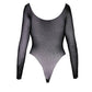 Obsessive Midnight Tease Sparklissa Black Long-Sleeve Shiny Jewels Teddy