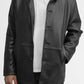 Whet Blu NYC Strata men's leather car coat, front view with open zipper