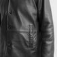 Whet Blu NYC Strata men's leather car coat, button-front jacket shown from leaf view