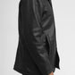 Whet Blu NYC Strata men's leather car coat, side view with classic tailored silhouette