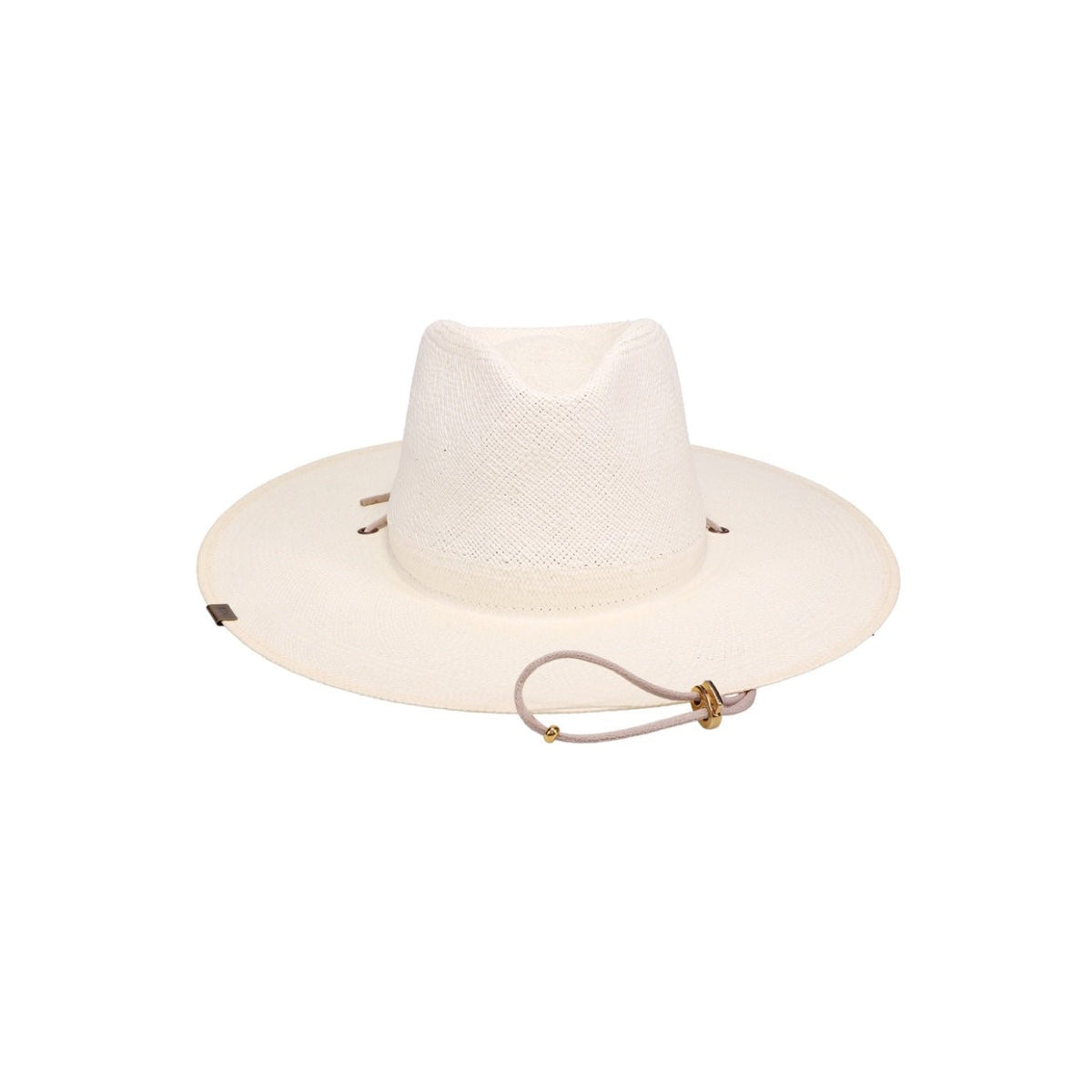 KIN THE LABEL Josie straw Panama sun hat with a classic woven design and wide brim