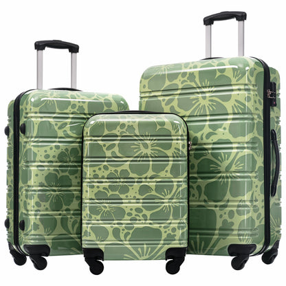 HouseOfZazla 3-piece hard shell luggage set in 20, 24, and 28-inch sizes