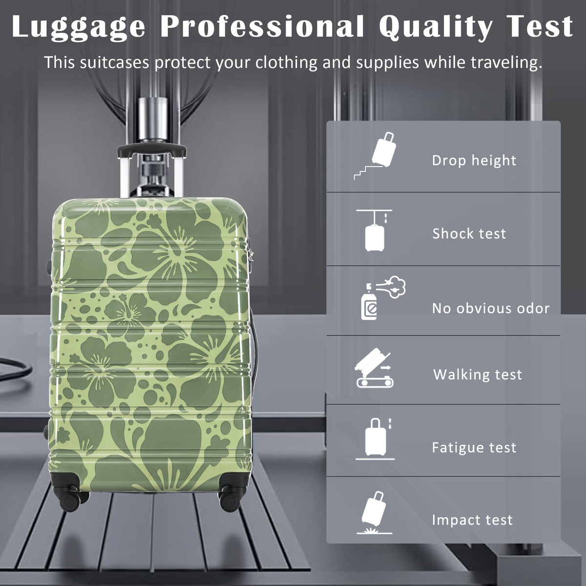 HouseOfZazla 3-piece hard shell luggage set in 20, 24, and 28-inch sizes