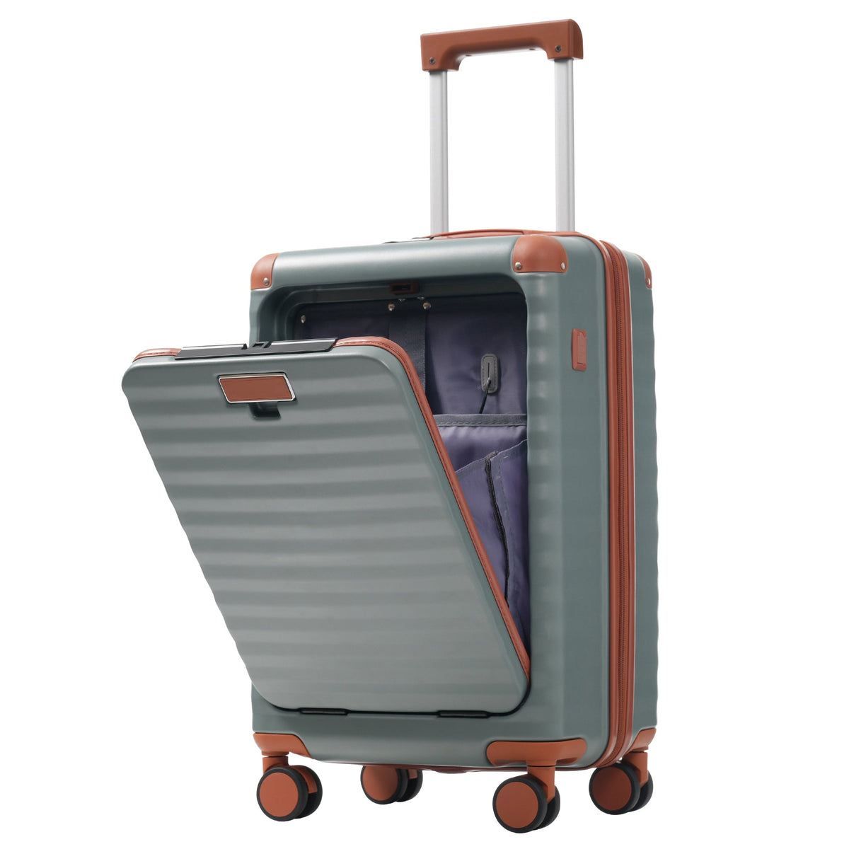 HouseOfZazla Deluxe 5-piece hard-side luggage set with USB port and TSA locks in multiple colors