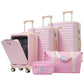 HouseOfZazla Deluxe 5-Piece Hard-Side Luggage Set in multiple colors with USB port and TSA locks