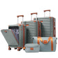 HouseOfZazla Deluxe 5-piece hard-side luggage set in blue gray with USB port and TSA locks