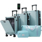 HouseOfZazla deluxe 5-piece light blue hard-side luggage set with USB port and TSA locks