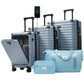 HouseOfZazla deluxe 5-piece sky blue hard-side luggage set with USB port and TSA locks