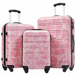 HouseOfZazla hardshell 3-piece spinner luggage set with TSA lock