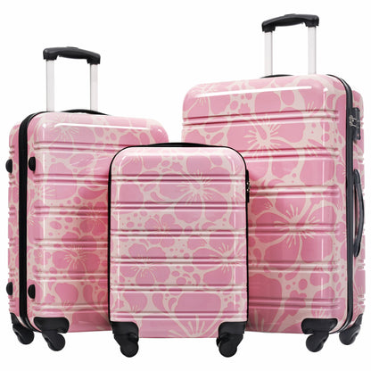 HouseOfZazla hardshell 3-piece spinner luggage set with TSA lock