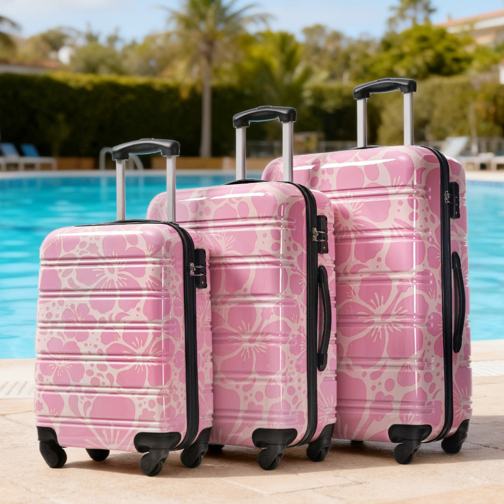 HouseOfZazla hardshell 3-piece spinner luggage set with TSA locksાજુ