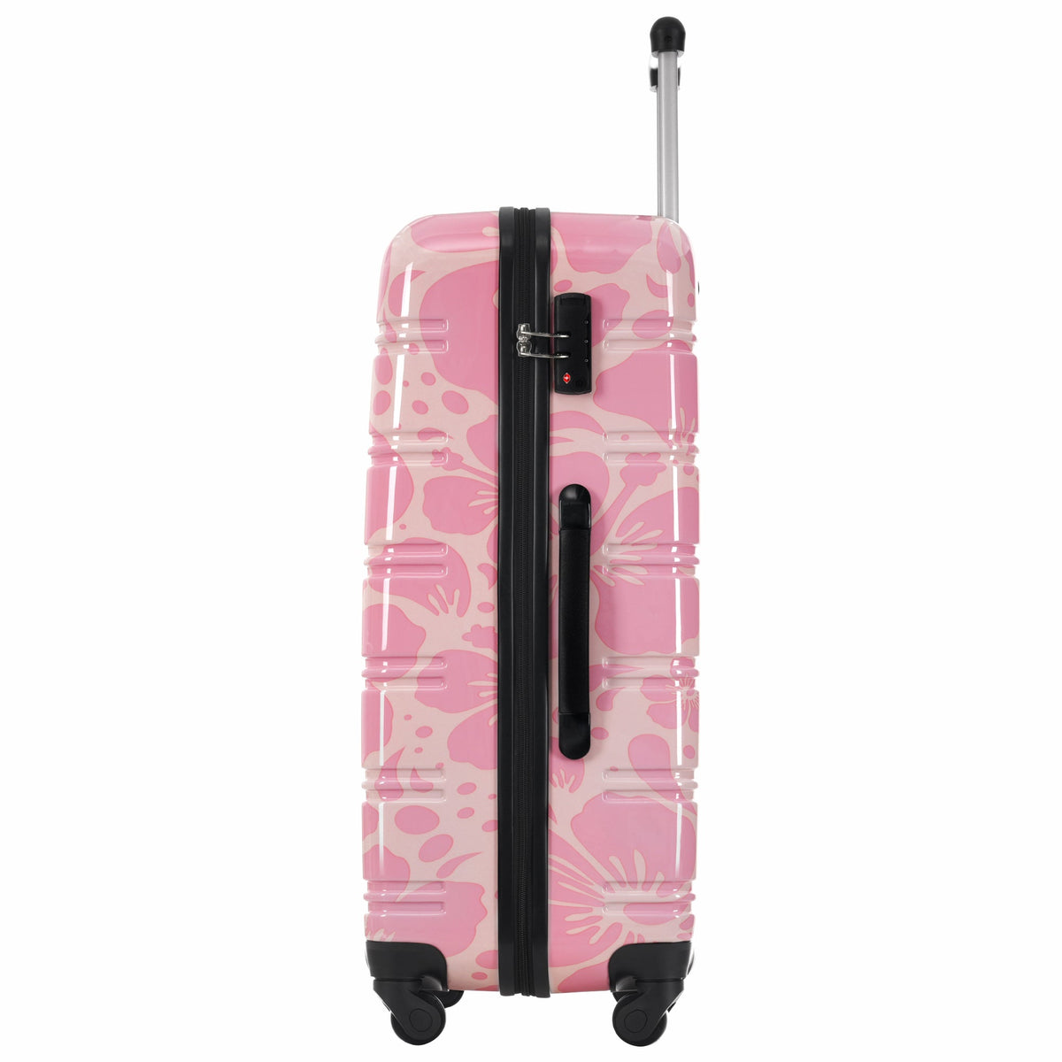 HouseOfZazla hardshell 3-piece spinner luggage set with TSA lock, shown in multiple sizes