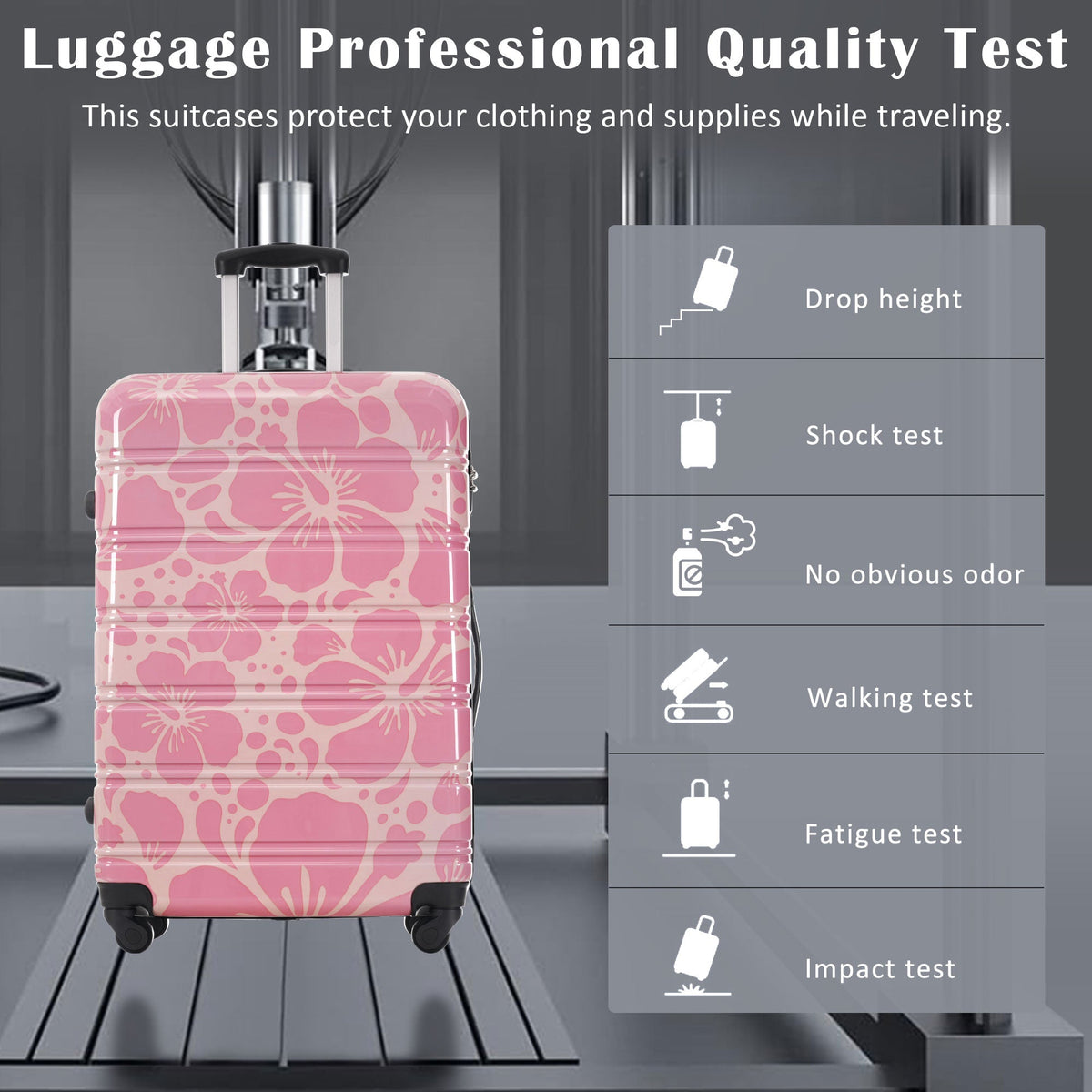 HouseOfZazla hardshell 3-piece spinner luggage set with TSA lock in assorted sizes