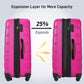 HouseOfZazla pink hardshell luggage set, 2 pieces with TSA locks