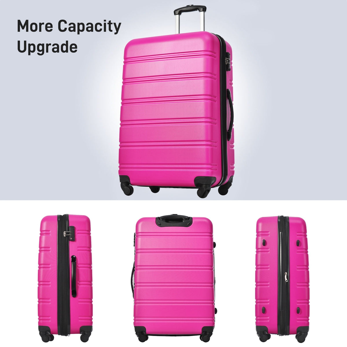 HouseOfZazla pink hardshell luggage set, 2 pieces with TSA locks