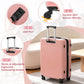 HouseOfZazla 5-piece hardside luggage set with expandable spinner suitcases, carry-on, bags, USB port and TSA lock
