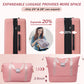 HouseOfZazla 5-piece hardside luggage set with carry-on, expandable suitcases, bags, spinner wheels, and USB port