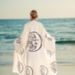 Boho Moon and Sun Print Organic Cotton Kimono Robe for Beach Days