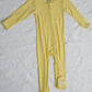 Yellow Bamboo Baby Pajamas – Zipper Footie