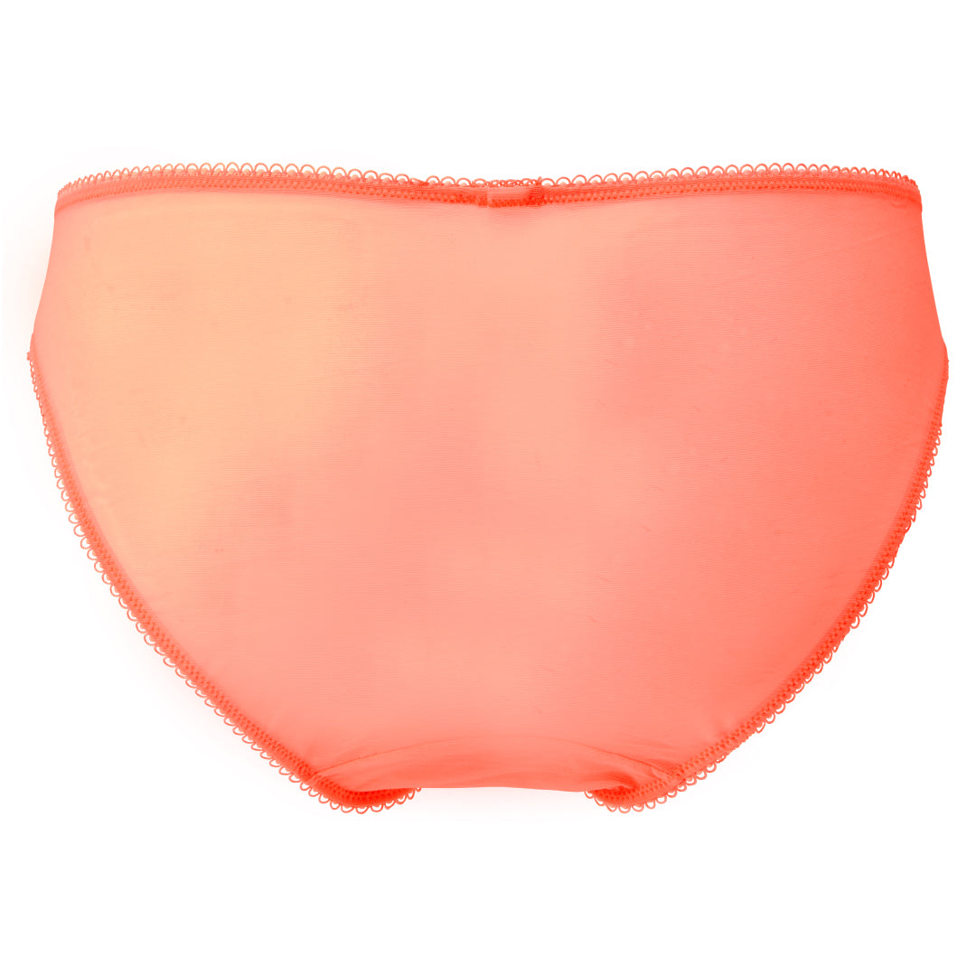 Gossard Superboost Lace Neon Coral Sheer Shorts Panty-3