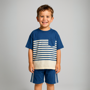 Classic Stripes Oversize Short Set-0