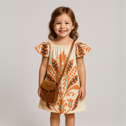 Tropical Isla Girls Linen Dress - Farnelli