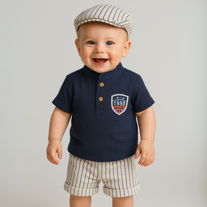 Chill & Striped Casual Short Set-0