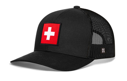 Switzerland Flag International Trucker Hat  |  Swiss Snapback