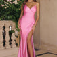 Amoris T102 Long Fitted Sexy Evening Gown Open Back Slit
