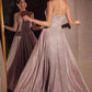 Ladivine Amoris T213 Sleeveless Spaghetti Strap A-Line Glitter Gown