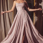 Ladivine Amoris T213 Sleeveless Spaghetti Strap A-Line Glitter Gown