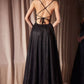 Ladivine Amoris T214 Sleeveless Spaghetti Strap A-Line Glitter Gown