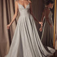 Ladivine Amoris T214 Sleeveless Spaghetti Strap A-Line Glitter Gown